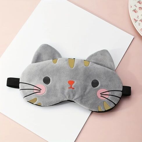 Cute Eye Mask for Sleeping Portable Cartoon Cat Sleep Eye mask Soft Lightweight Blindfolds for Travel, Office (White) in Saudi Arabia