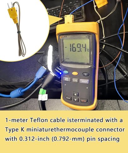 80PK-1 K-Type Temperature Bead Probe Compatible with Fluke Multimeter,-40 to 260°C Temperature Line with Connector(1-Meter Long) in Saudi Arabia