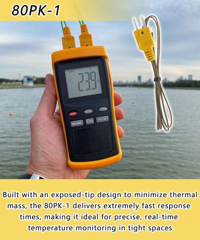 80PK-1 K-Type Temperature Bead Probe Compatible with Fluke Multimeter,-40 to 260°C Temperature Line with Connector(1-Meter Long) in Saudi Arabia