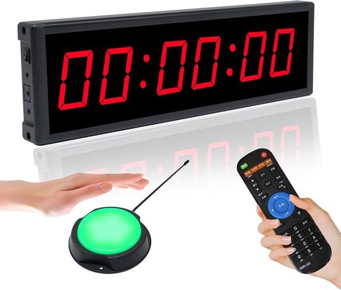 ساعة مؤقت رياضية رقمية مع زر تشغيل/إيقاف لاسلكي، ساعة تمرين مع جهاز تحكم عن بعد، ساعة حائط لصالة الألعاب الرياضية المنزلية مع مؤقت فاصل زمني، ساعة إيقاف، العد لأعلى/لأسفل in Kuwait