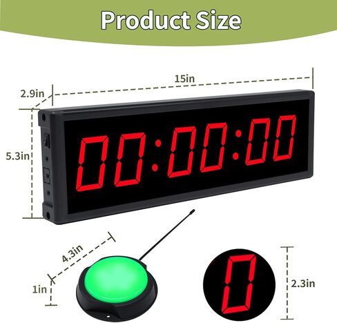 ساعة مؤقت رياضية رقمية مع زر تشغيل/إيقاف لاسلكي، ساعة تمرين مع جهاز تحكم عن بعد، ساعة حائط لصالة الألعاب الرياضية المنزلية مع مؤقت فاصل زمني، ساعة إيقاف، العد لأعلى/لأسفل in Kuwait