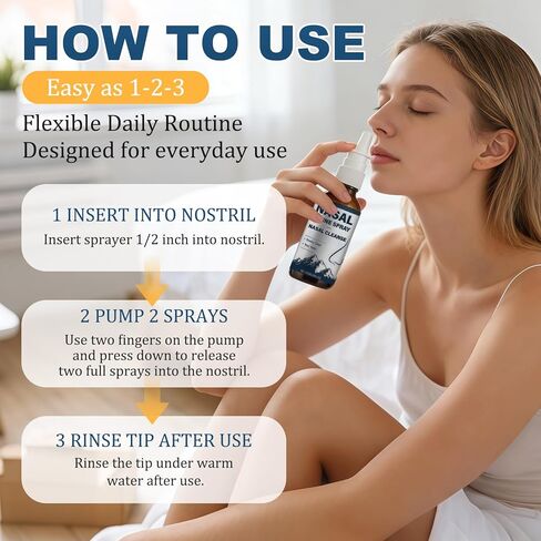 قطعتان من رذاذ الأنف باليود، رذاذ تنظيف وعناية يومي للأنف، رذاذ أنفي غير طبي للهواء الجاف والسفر والاستخدام اليومي، 120 مل in Kuwait