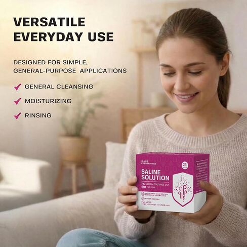 BASE LABORATORIES 7٪ قوارير محلول ملحي - متعددة الاستخدامات 7٪ أمبولات ملحية من كلوريد الصوديوم - محلول ملحي خالٍ من المواد الحافظة قوارير للاستخدام الفردي - قوارير من الدرجة USP 25 × عدد 5 مل in Kuwait