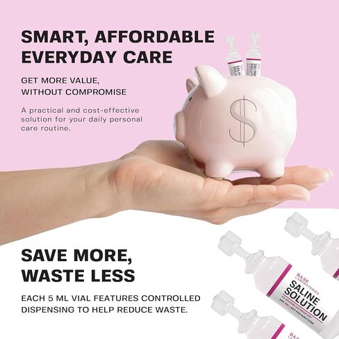 BASE LABORATORIES 7٪ قوارير محلول ملحي - متعددة الاستخدامات 7٪ أمبولات ملحية من كلوريد الصوديوم - محلول ملحي خالٍ من المواد الحافظة قوارير للاستخدام الفردي - قوارير من الدرجة USP 25 × عدد 5 مل in Kuwait