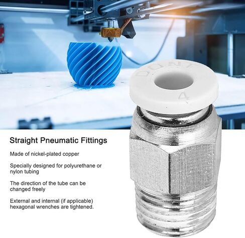 10 قطعة موصل أنبوب PTFE مستقيم، أجزاء طابعة ثلاثية الأبعاد M10، تركيبات هوائية مستقيمة PC4‑01 in Saudi Arabia