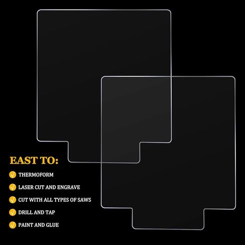 36 Pcs 2 mm Acrylic Sheet Clear Cast for LED Light Base, Thick Acrylic Blanks with Double Sided Protective 5.9'' x 5.1'' Plastic Glass Board for Signs DIY Display Projects Craft (Square) in Saudi Arabia