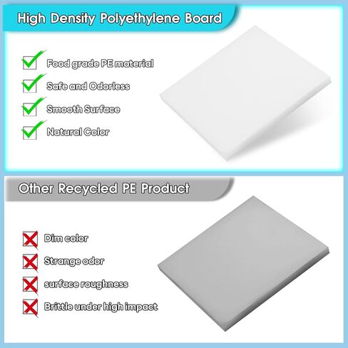 Hdpe Sheet 1/4 Inch Thick, 6" x 6" High Density Polyethylene Board, Thick Plastic Sheet for Craft, Plastic Cutting Board, Heavy Duty Industry in Kuwait