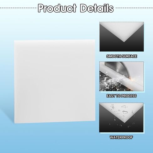 Hdpe Sheet 1/4 Inch Thick, 6" x 6" High Density Polyethylene Board, Thick Plastic Sheet for Craft, Plastic Cutting Board, Heavy Duty Industry in Kuwait