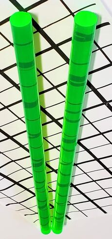 2 قطعة قطر 1/2 بوصة × 12 بوصة أكريليك مقذوف فلورسنت شفاف أخضر - قضيب شبكي - .50 ضياء - 12.7 ملم in Kuwait