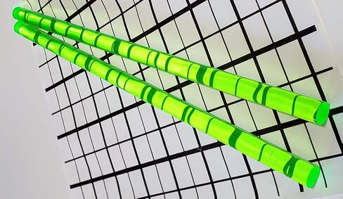 2 قطعة قطر 1/2 بوصة × 12 بوصة أكريليك مقذوف فلورسنت شفاف أخضر - قضيب شبكي - .50 ضياء - 12.7 ملم in Kuwait