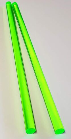 2 قطعة قطر 1/2 بوصة × 12 بوصة أكريليك مقذوف فلورسنت شفاف أخضر - قضيب شبكي - .50 ضياء - 12.7 ملم in Kuwait