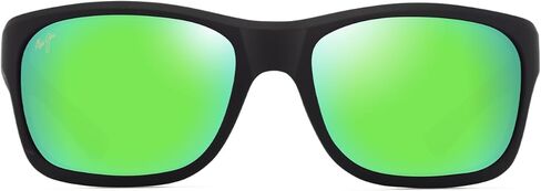 نظارة شمسية Maui Jim Men's Ano Nui المستطيل ، و Dark Dark Havana/حمض الهيدروكلوريك البرونزي المستقطب ، كبير in Kuwait