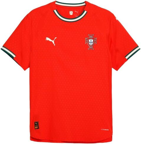 PUMA Mens Portugal '25 Home Authentic Crew Neck Short Sleeve Replica Jersey Soccer Cleats - Red in Saudi Arabia