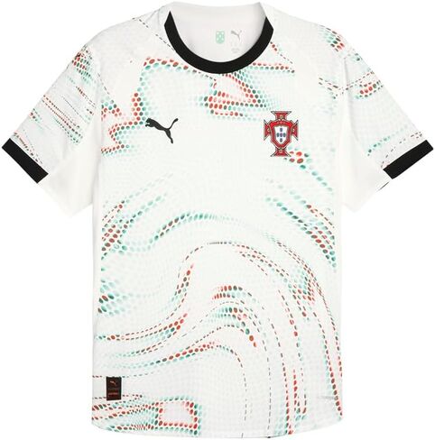 PUMA MENS PORTUGAL '25 Home Authentic Crew Neck Dece Short sercice Jersey Soilds - Red in Kuwait