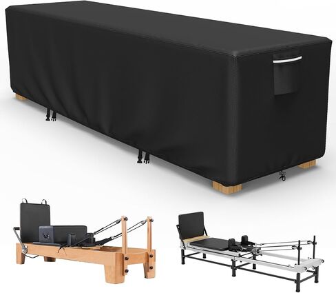 COSHNIBI Pilates Reformer Cover,Heavy-Duty Waterproof Pilates Reformer Protective Cover,for Indoor and Outdoor Gyms and Yoga Studios,94"L×27"W×25"H,Black in Kuwait
