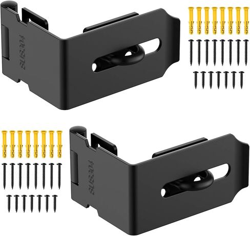 مزلاج قفل بمشبك 90 درجة، مشبك قفل آمن بزاوية يمين للخصوصية الشخصية، مزلاج قفل درج مكتب أمان من الفولاذ المقاوم للصدأ 304 (أسود - قطعة واحدة) in Kuwait