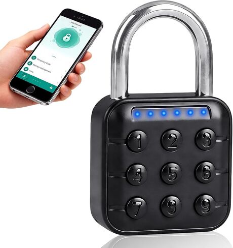 قفل ذكي للخزانة مكون من 6 أرقام وكلمة مرور رقمية مع تطبيق Tuya للتحكم، قفل كومبو من سبائك الألومنيوم بلوتوث لصالة الألعاب الرياضية بزر ضغط وقفل أمان مقاوم للماء وقفل بوابة خارجي in Kuwait