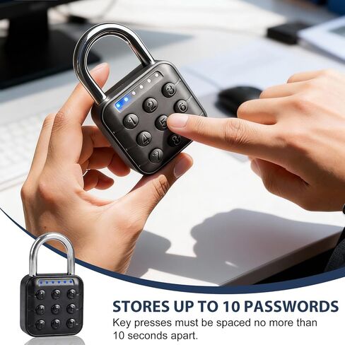 قفل ذكي للخزانة مكون من 6 أرقام وكلمة مرور رقمية مع تطبيق Tuya للتحكم، قفل كومبو من سبائك الألومنيوم بلوتوث لصالة الألعاب الرياضية بزر ضغط وقفل أمان مقاوم للماء وقفل بوابة خارجي in Kuwait
