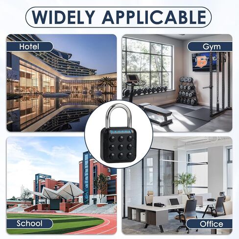 قفل ذكي للخزانة مكون من 6 أرقام وكلمة مرور رقمية مع تطبيق Tuya للتحكم، قفل كومبو من سبائك الألومنيوم بلوتوث لصالة الألعاب الرياضية بزر ضغط وقفل أمان مقاوم للماء وقفل بوابة خارجي in Kuwait