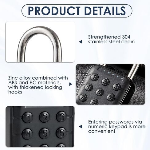قفل ذكي للخزانة مكون من 6 أرقام وكلمة مرور رقمية مع تطبيق Tuya للتحكم، قفل كومبو من سبائك الألومنيوم بلوتوث لصالة الألعاب الرياضية بزر ضغط وقفل أمان مقاوم للماء وقفل بوابة خارجي in Kuwait