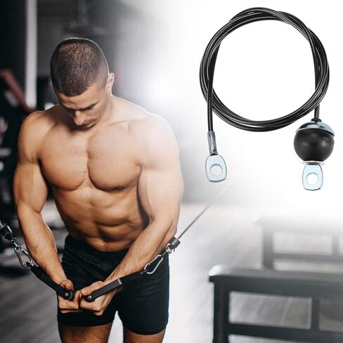 QWORK Fitness Pulley Cable, 59 Inches, 300 lbs Capacity, Cable Pulley Attachments for Gym, Compatible with All Fitness Systems in Saudi Arabia