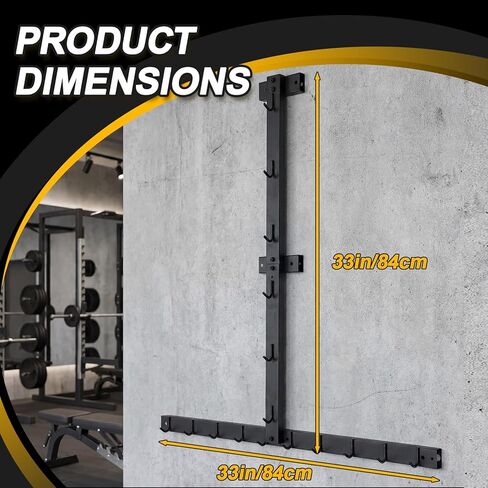 Wall-mounted Gym Accessory Storage Rack, Heavy-duty Steel Lat Pulldown Attachment Organizer, Space-saving T-Bar Design for Home & Commercial Gyms Wall Storage in Saudi Arabia