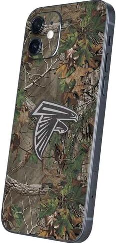 ملصق هاتف Skinit متوافق مع iPhone 12 - تصميم مموه أخضر مرخص رسميًا من NFL Atlanta Falcons Realtree Xtra in Saudi Arabia