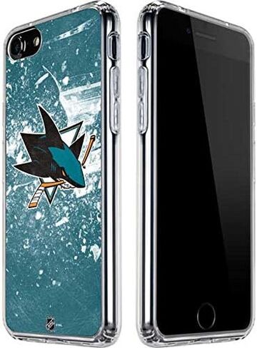 Skinit Clear Phone Case Compatible with iPhone SE (2nd & 3rd Gen) - Officially Licensed NHL San Jose Sharks Frozen Design in Saudi Arabia