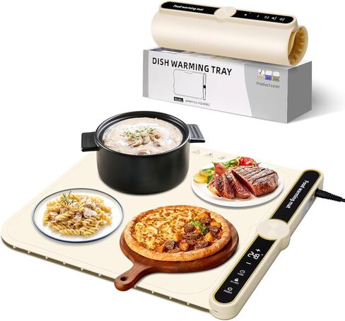 Food Warming Mats for Countertop - Warming Trays for Buffets Party, Silicone Electric Warmer with 7 Level Temp Adjustable / 4H Auto Timer, Hot Fast in 8s, Roll Up Heating Pad for Home Travel (Blue) in Kuwait