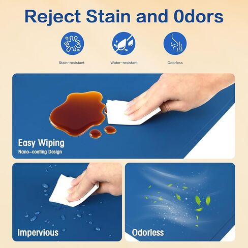 حصيرة تدفئة للطعام، صينية تسخين الطعام الكهربائية من السيليكون مقاس 23 بوصة × 14 بوصة مع درجة حرارة ومؤقت قابلين للتعديل، وسادة تسخين سريعة قابلة للطي للمنزل والمطبخ وحفلات البوفيه، باللون الأزرق، هدايا مثالية لتدفئة المنزل in Kuwait