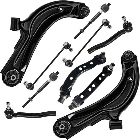 Detroit Axle - 10pc مجموعة أذرع التحكم في الطرف الأمامي لـ 13-19 Nissan NV200 Sentra ، 4 Control Arms 4 Tie Rods 2 Sway Bars 2013 2014 2015 2017 2018 2018 [to Sub Frame] in Saudi Arabia