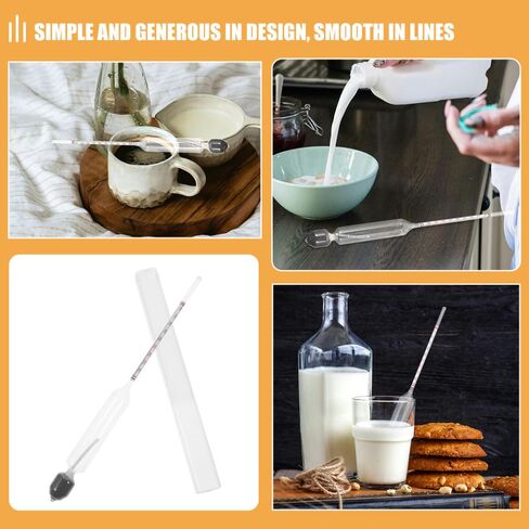 MAGICLULU 2pcs مقياس كثافة السوائل مجموعة اختبار اللاكتوميتر لقياس كثافة الحليب سهلة الاستخدام المحمولة ولاختبار اللاكتات المنزلي والتجاري in Saudi Arabia