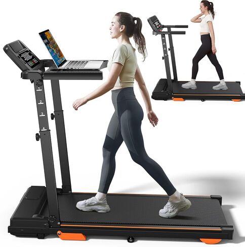 Folding 3 in 1 Walking Pad Treadmill with Handle Bar & Incline, 300 lb Capacity, Portable Under Desk Treadmill for Home Small Spaces Office in Saudi Arabia