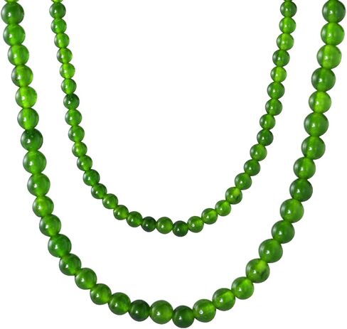 Elegant Green Beaded Necklace for Women Layered Natural Stone Statement Necklace Boho Round Crystal Beads Necklace Party Mothers Day Jewelry Gifts in Saudi Arabia