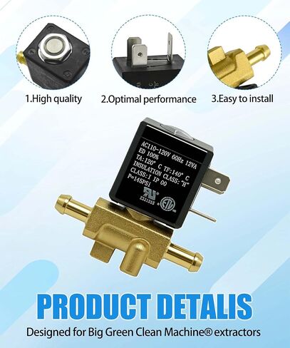 203-7436,2037436 (AC110-120V 60HZ 120VA) صمام الملف اللولبي لآلة التنظيف متوافق مع منظفات السجاد التجارية والسكنية بيسيل بيج جرين، يناسب أرقام الطراز BG10، BG10N2، 86T3،3288 in Kuwait