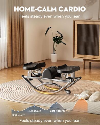 Low-Impact Rocking Steppers for Exercise at Home with Digital Display & Resistance Bands and Non-Slip Mat Equipment for Seniors & Beginners,250LBS Capacity in Saudi Arabia