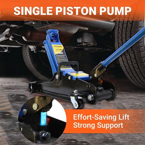 2.5 Ton Car Jack Low Profile Hydraulic Floor Jack, 5500 lbs Capacity, 3.4"-15.2" Lifting Range, Alloy Steel, Black, for Sedans and SUVs in Kuwait