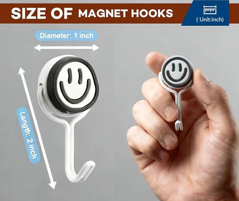 6 PCS Metal Magnetic Hook, 60LBS Heavy Duty with Swivel Swing Magnet Hooks for Cruise Cabins, Hanging, Locker, refrigerator, Office and Kitchen, Outdoor Hooks for Fridge, Storage, Toolbox and Grill in Saudi Arabia