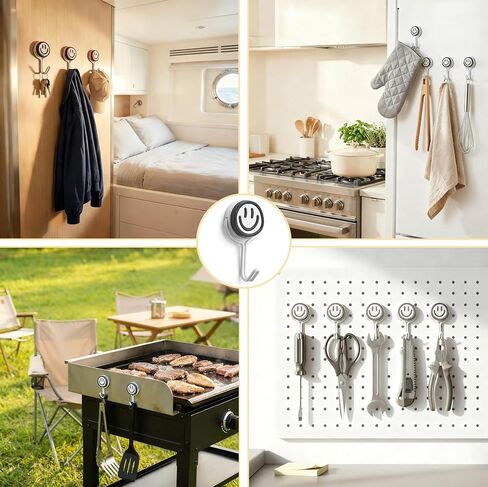 6 PCS Metal Magnetic Hook, 60LBS Heavy Duty with Swivel Swing Magnet Hooks for Cruise Cabins, Hanging, Locker, refrigerator, Office and Kitchen, Outdoor Hooks for Fridge, Storage, Toolbox and Grill in Saudi Arabia