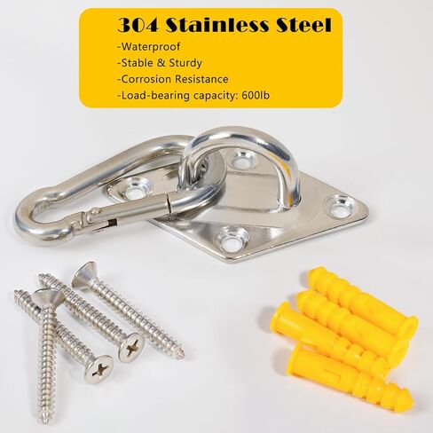 8 عبوات من خطافات العين الوسادة مقاس 2.31 بوصة، خطافات تعليق للعين من الفولاذ المقاوم للصدأ 304 لتعليق أرجوحة الشرفة، أجهزة تعليق شديدة التحمل مع براغي للاستخدام الخارجي/الداخلي. قطعة من الجبن in Kuwait