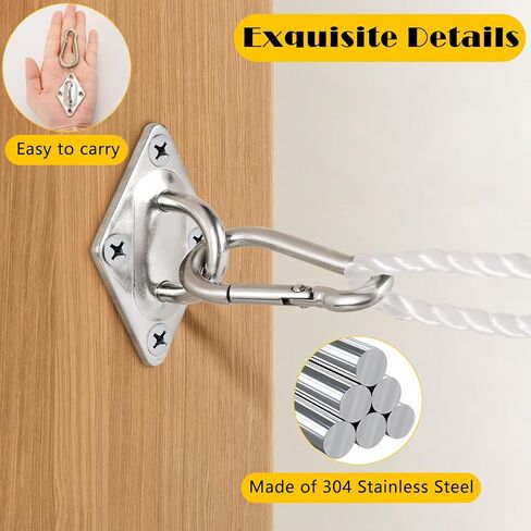 8 عبوات من خطافات العين الوسادة مقاس 2.31 بوصة، خطافات تعليق للعين من الفولاذ المقاوم للصدأ 304 لتعليق أرجوحة الشرفة، أجهزة تعليق شديدة التحمل مع براغي للاستخدام الخارجي/الداخلي. قطعة من الجبن in Kuwait