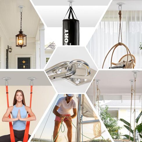 8 عبوات من خطافات العين الوسادة مقاس 2.31 بوصة، خطافات تعليق للعين من الفولاذ المقاوم للصدأ 304 لتعليق أرجوحة الشرفة، أجهزة تعليق شديدة التحمل مع براغي للاستخدام الخارجي/الداخلي. قطعة من الجبن in Kuwait