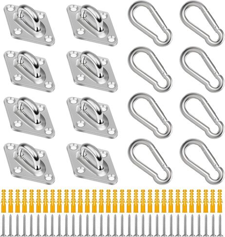 8 عبوات من خطافات العين الوسادة مقاس 2.31 بوصة، خطافات تعليق للعين من الفولاذ المقاوم للصدأ 304 لتعليق أرجوحة الشرفة، أجهزة تعليق شديدة التحمل مع براغي للاستخدام الخارجي/الداخلي. قطعة من الجبن in Kuwait