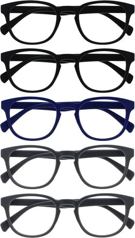 نظارات قراءة OPULIZE POP للنساء والرجال، إطار مستدير غير لامع مقاوم للخدش مع مفصلات زنبركية، أخضر +1.50 (عبوة من قطعتين) in Kuwait