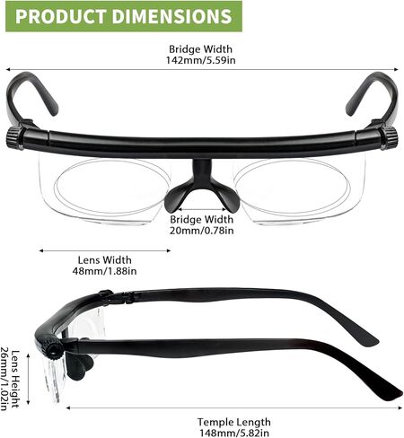 Flex Focal Adjustable Glasses Dial Vision Reading Glasses Zoom Eyeglasses for Men Women One Power Auto Focus 0D to 400D Presbyopic Readers Variable Focus Eyewear Read Distance Near Far Sight in Saudi Arabia