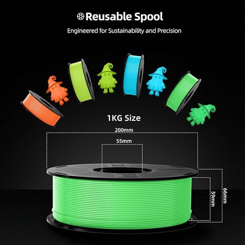 Inslogic Glow in the Dark Filament 1.75mm, 1kg (2.2lbs) Neatly Wound Luminous PLA 3D Printer Filament 1.75mm Dimensional Accuracy +/- 0.02mm, Prints Easily on Most FDM 3D Printers(Green) in Saudi Arabia