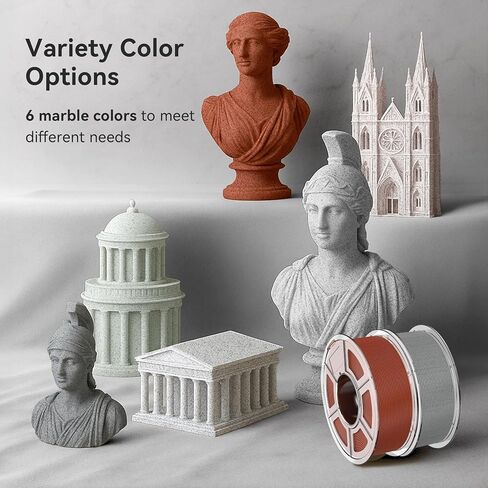 TECBEARS Rapid Marble PLA Filament, PLA 3D Printer Filament for 600mm/s High-Speed Printing, Natural Rock-Like Texture, Fits Most FDM Printers，Marble White in Saudi Arabia