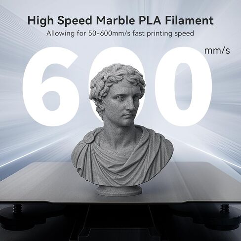 TECBEARS Rapid Marble PLA Filament, PLA 3D Printer Filament for 600mm/s High-Speed Printing, Natural Rock-Like Texture, Fits Most FDM Printers，Marble White in Saudi Arabia