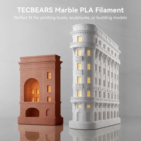 TECBEARS Rapid Marble PLA Filament, PLA 3D Printer Filament for 600mm/s High-Speed Printing, Natural Rock-Like Texture, Fits Most FDM Printers，Marble White in Saudi Arabia