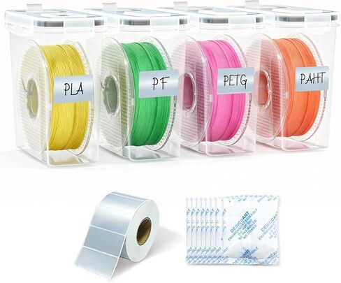 Filament Drying Box, 4 Pack Filament containers. This 3D Printer Filament Storage Box Features a Secure Sealing System that Keeps Them Waterproof and dust-Proof, Keeping Them Organized (4.0 L). in Saudi Arabia